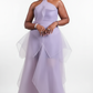 Tiered Ruffle Sage Halter Maxi Dress