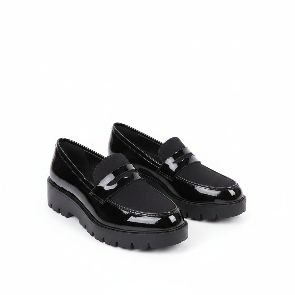 Loafers fFeature a Patent Finish and a Chunky Sole