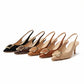 Distinct Structured Metal Buckle Slingback Stilettos Heels