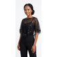 Black Lace Tassel Floral Triangle Scarf Shawl