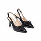 Slingback Ankle Strap Stiletto Heels Feature a Pointed Toe
