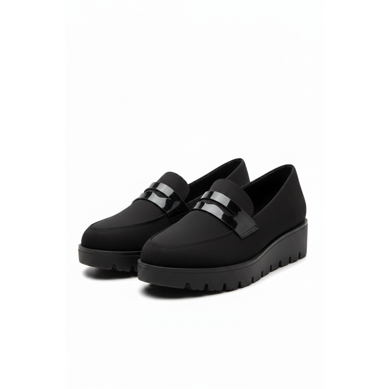 Chunky Sole Loafers Feature a Patent Finish