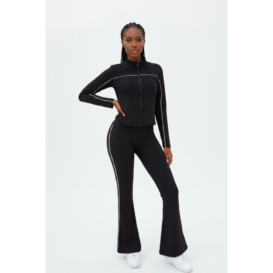 Women's Contrast Piping Active Tracksuit Set