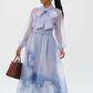 Classic Tie-Neck Chiffon Maxi Dress
