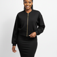 Casual Crop Ribbed Hem Jacket