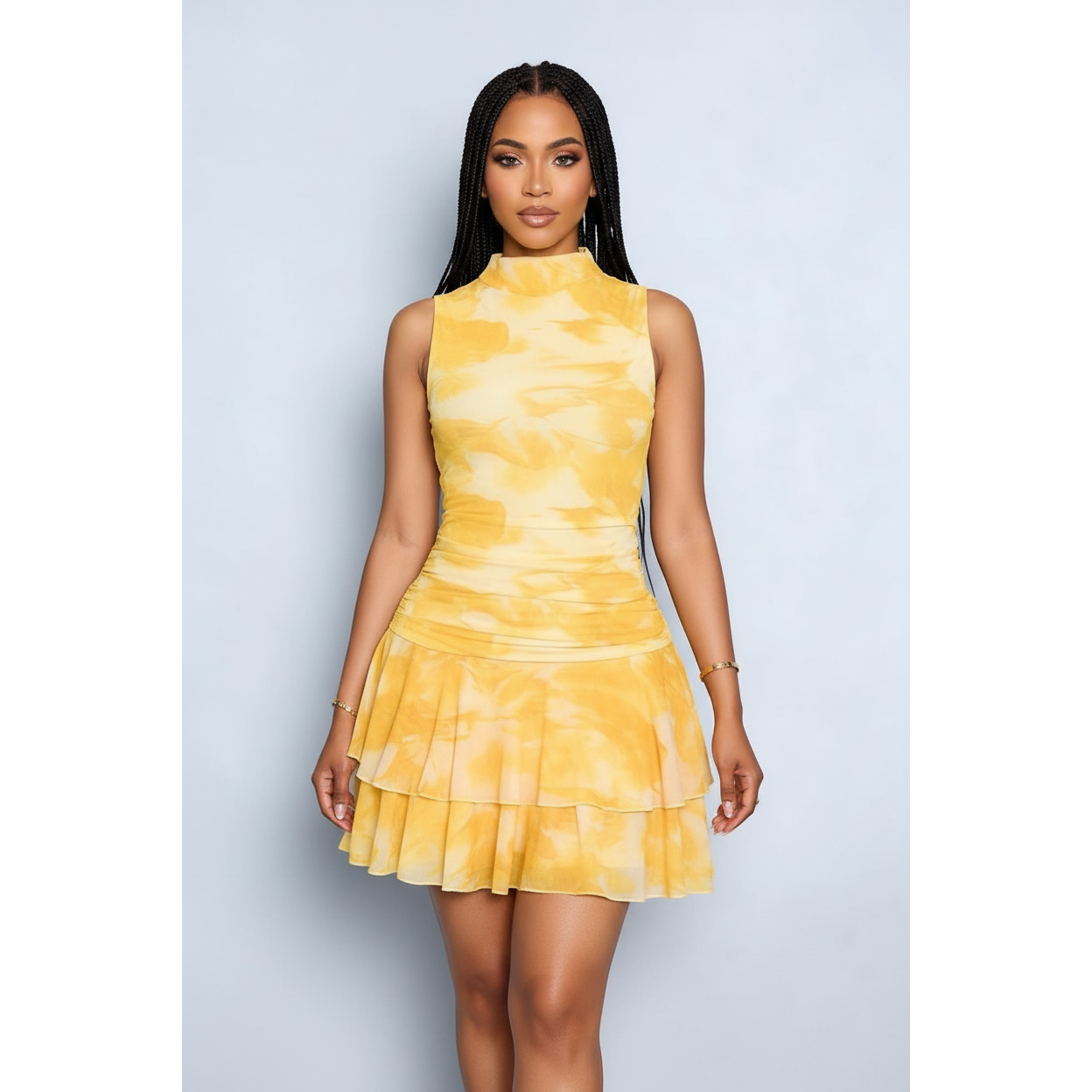 Women's Elegant Art Print Mini Dress