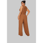 Sophisticated V-Neck Vest & Wide-Leg Trousers Suit Set