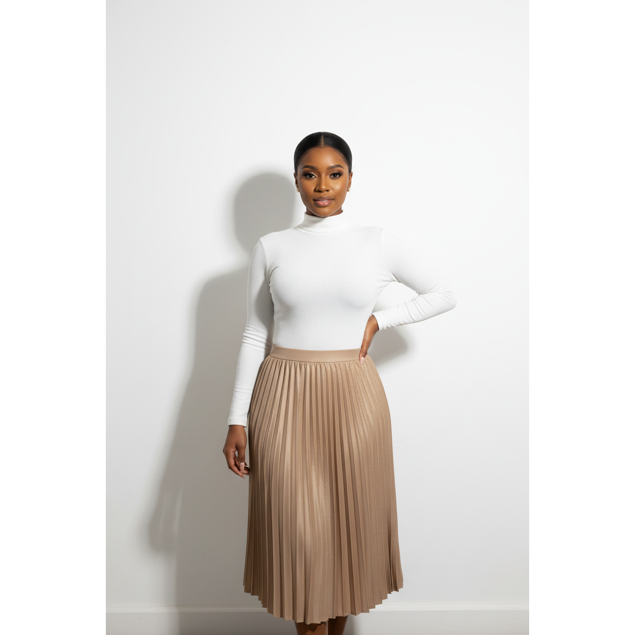 Elegant High Neck Long Sleeve Knit Top
