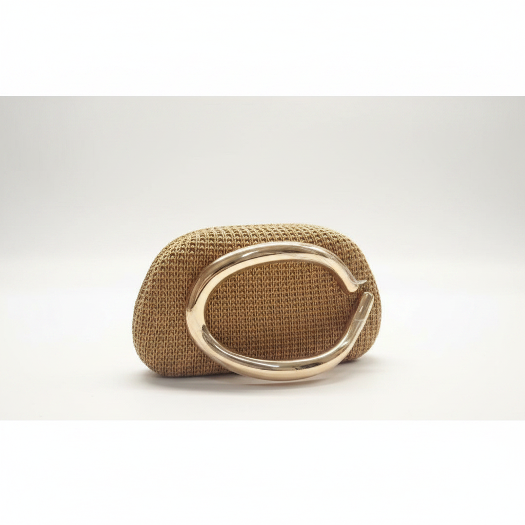 Woven Hard-Shell Clutch Bag