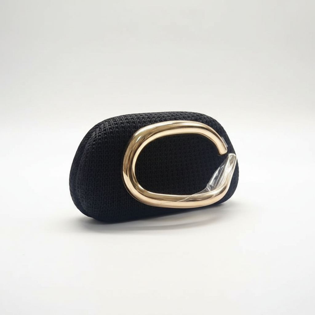 Woven Hard-Shell Clutch Bag
