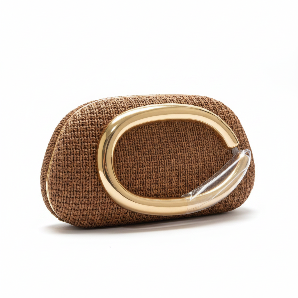 Woven Hard-Shell Clutch Bag