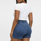 Ladies Pinstripe Embellished Denim Mini Skirt