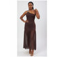 Single Shoulder Strap Sheer Chiffon Dress