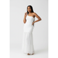 Single Shoulder Strap Sheer Chiffon Dress