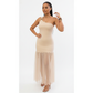 Single Shoulder Strap Sheer Chiffon Dress