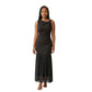 Elegant Round Neck Mesh Patchwork Sleeveless Dress