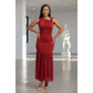 Elegant Round Neck Mesh Patchwork Sleeveless Dress