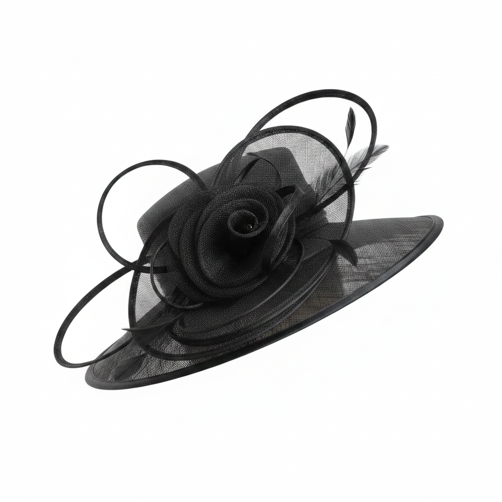 Wedding/Funeral Satin Occasional Bow Hat