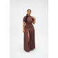 Trendy Short Sleeve Mock-Neck Front-Slit Maxi Dress