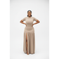 Trendy Short Sleeve Mock-Neck Front-Slit Maxi Dress