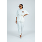 Draped Tunic Top Deco Gold Brooch Cinched Waisted Top