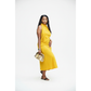Satin Halter Scarf Midi Dress