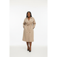 Trendy Waist Belt Mid-Length Trench Coat