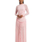 Modest Long Sleeve Draped Ruffle Maxi Dress