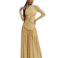 Modest Long Sleeve Draped Ruffle Maxi Dress