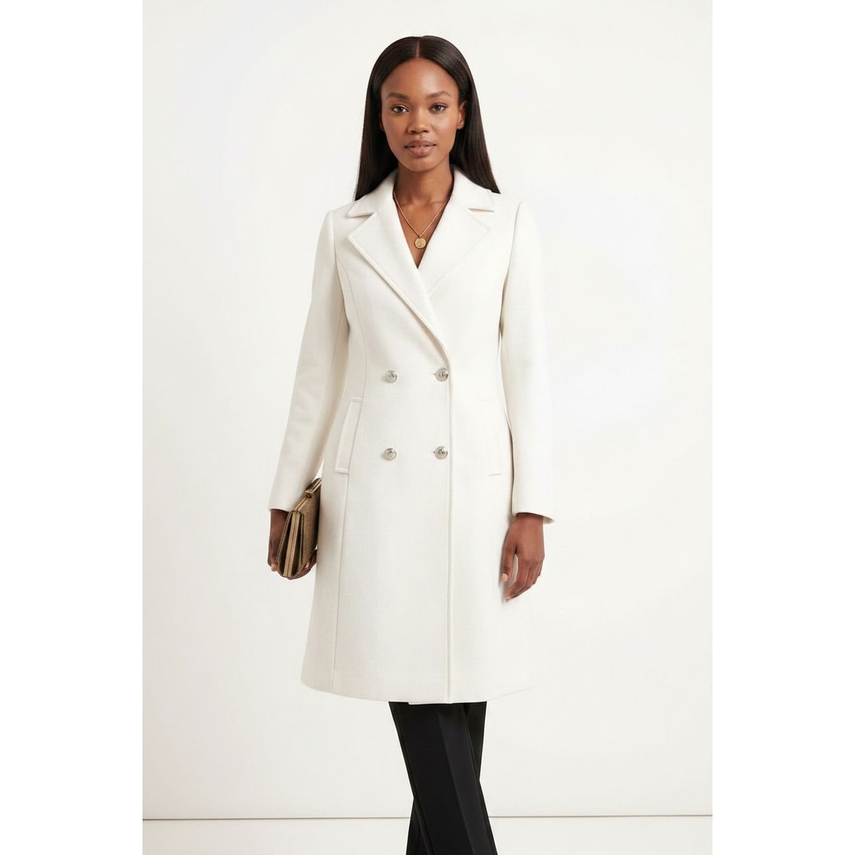 Ladies Double Breast Fashion Style Coat