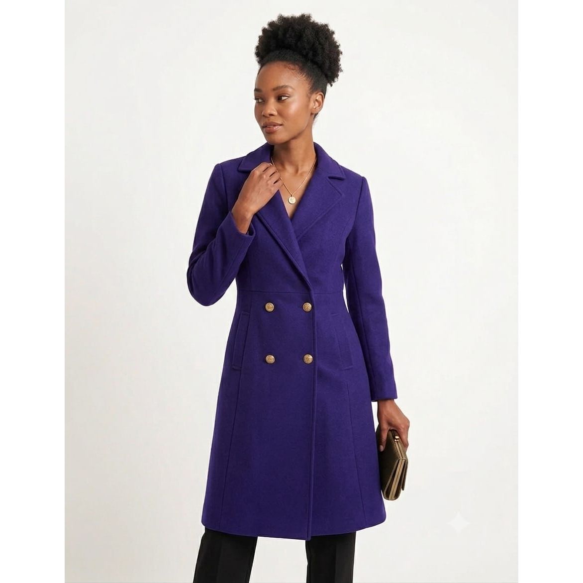 Ladies Double Breast Fashion Style Coat