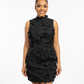 Sleeveless Floral Distinct High-Neck Mini Dress