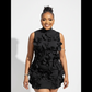 Sleeveless Floral Distinct High-Neck Mini Dress