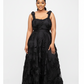 Plus Size Textured Woven Midaxi Length Dress