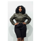 Short Shoulder Tab Faux Leather Jacket