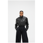Short Shoulder Tab Faux Leather Jacket