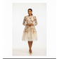 Cream Delicate Floral Lace Trim Midi Dress