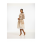 Cream Delicate Floral Lace Trim Midi Dress