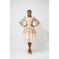 Cream Delicate Floral Lace Trim Midi Dress