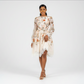 Cream Delicate Floral Lace Trim Midi Dress