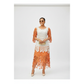 Ladies Vibrant Tier-Cut Disc Pattern Maxi Dress