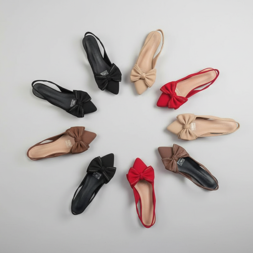 Charming Pointed-Toe Slingback Flats