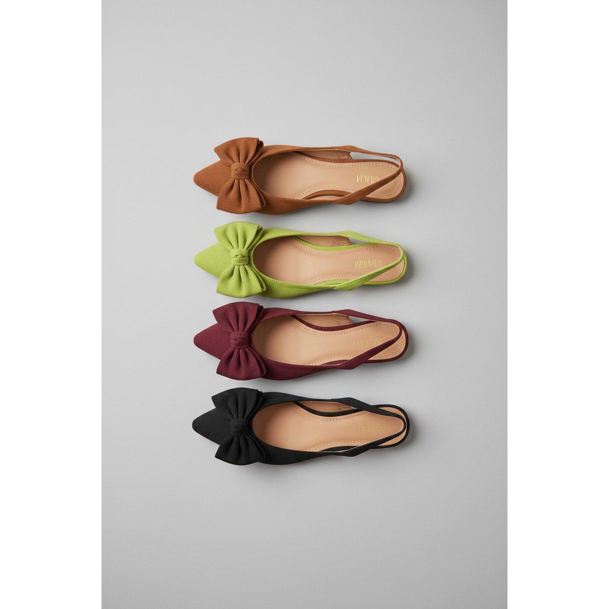 Trendy Fabric Bow Slingback Flats