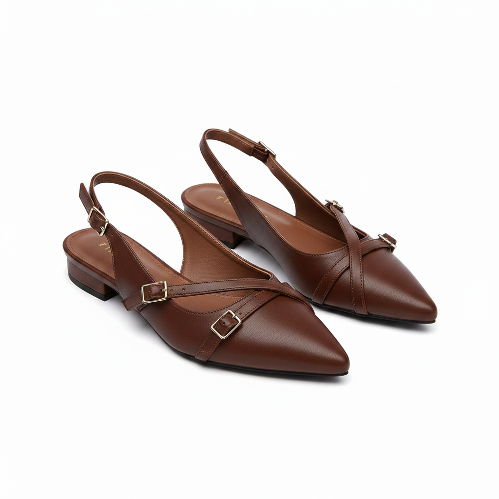 Delicate Crossover Buckle Slingback Pumps