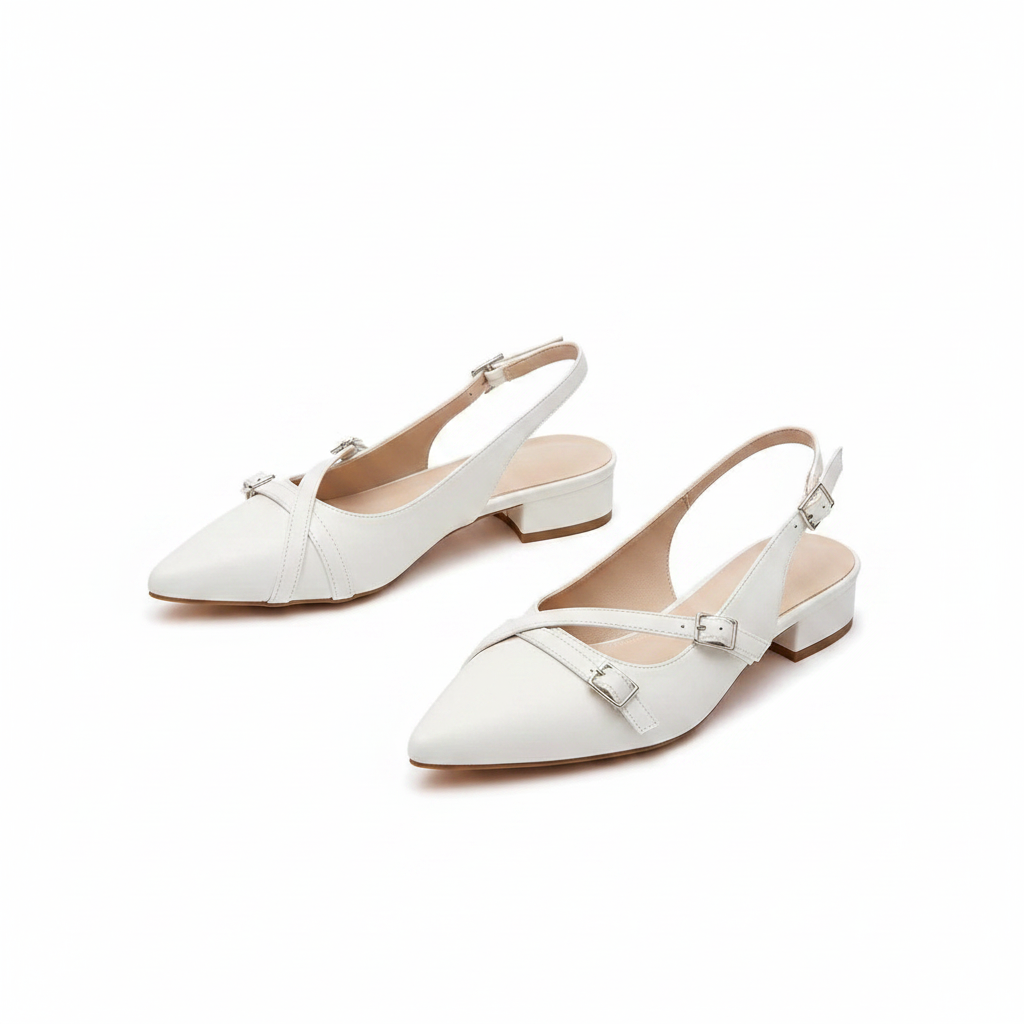Delicate Crossover Buckle Slingback Pumps