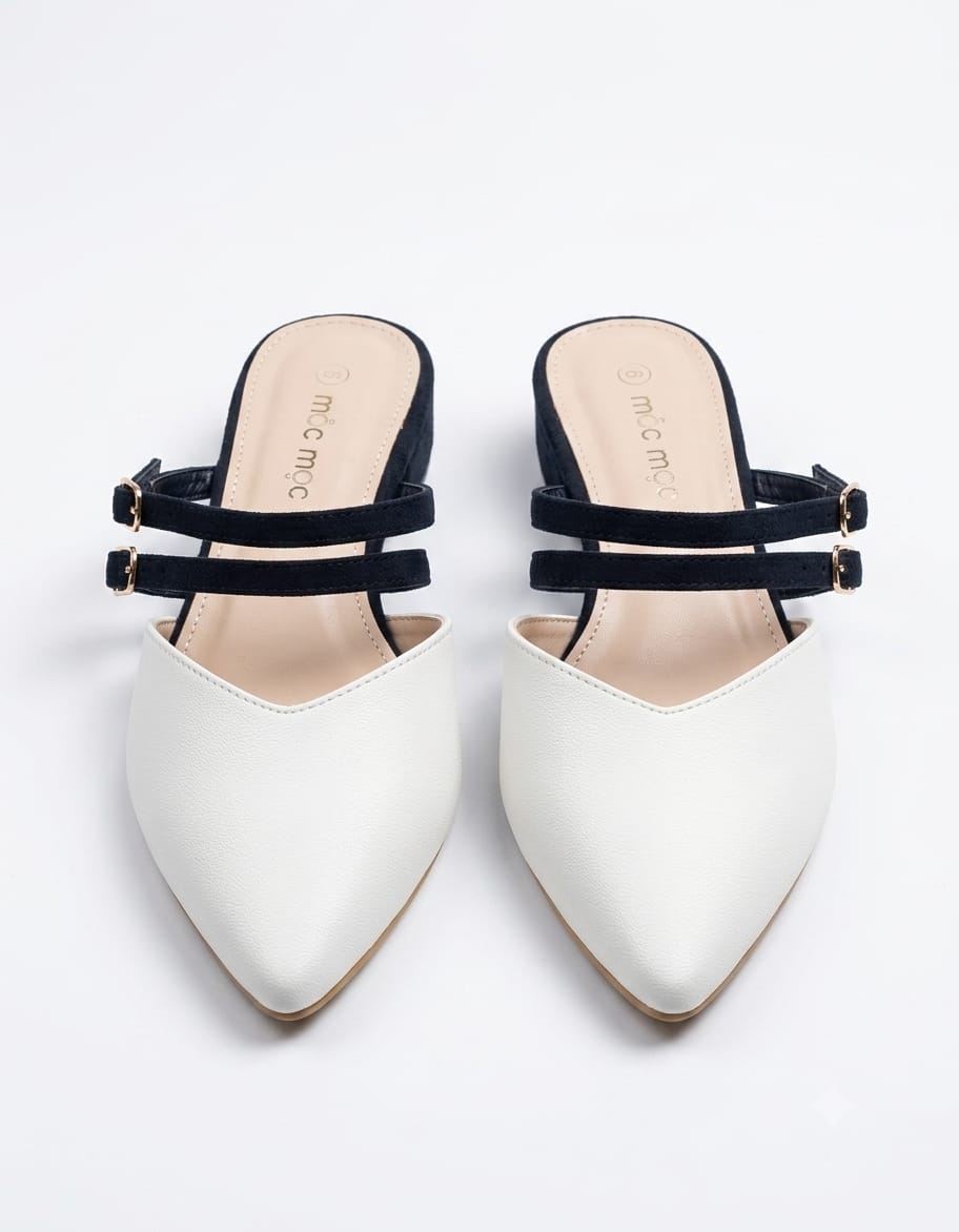 Elegant Two-Tone Pointed Block Heel