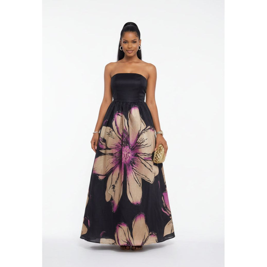 Plus Size Floral Strapless Boobtube Maxi Dress