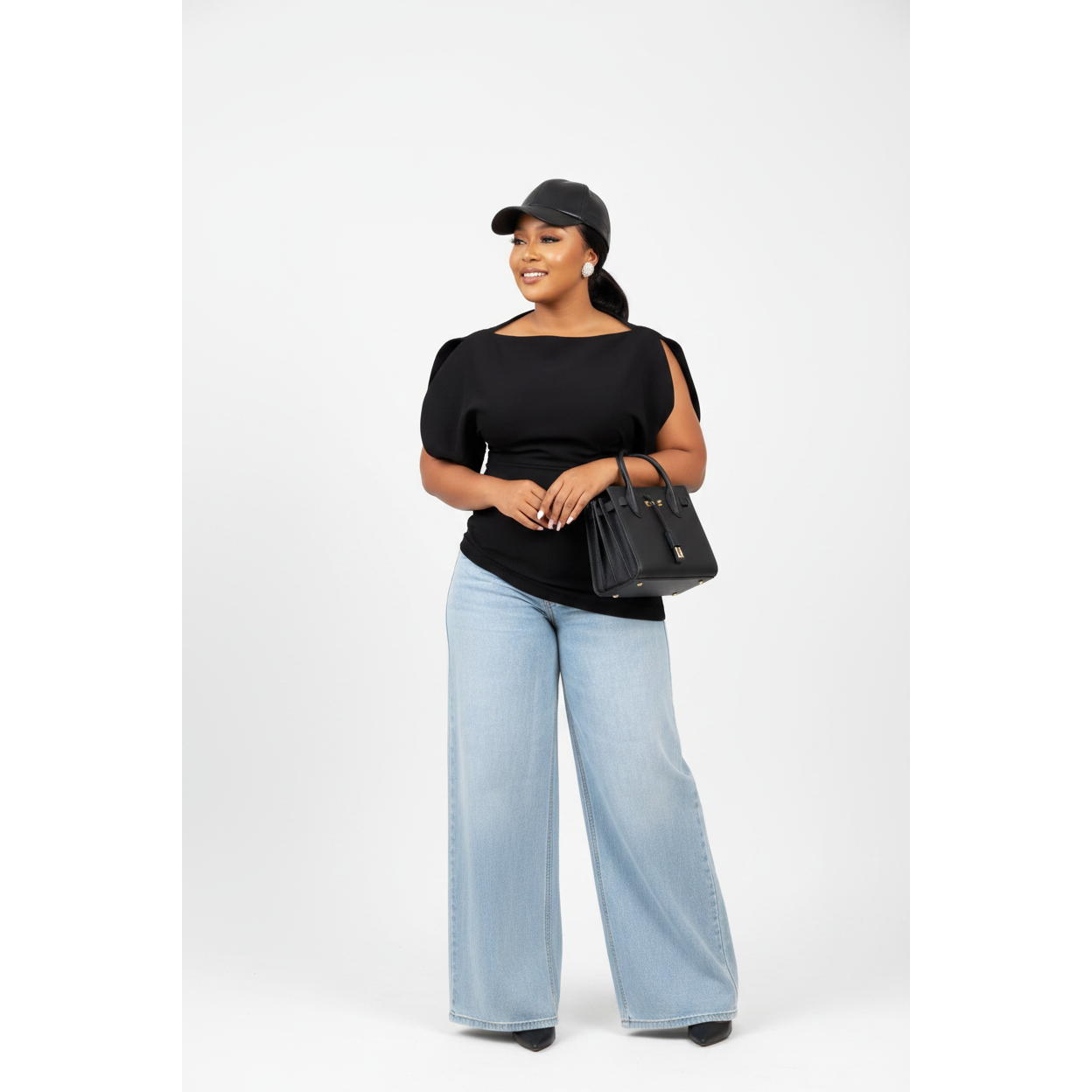 Vibrant Cap Puff-Sleeve Blouse