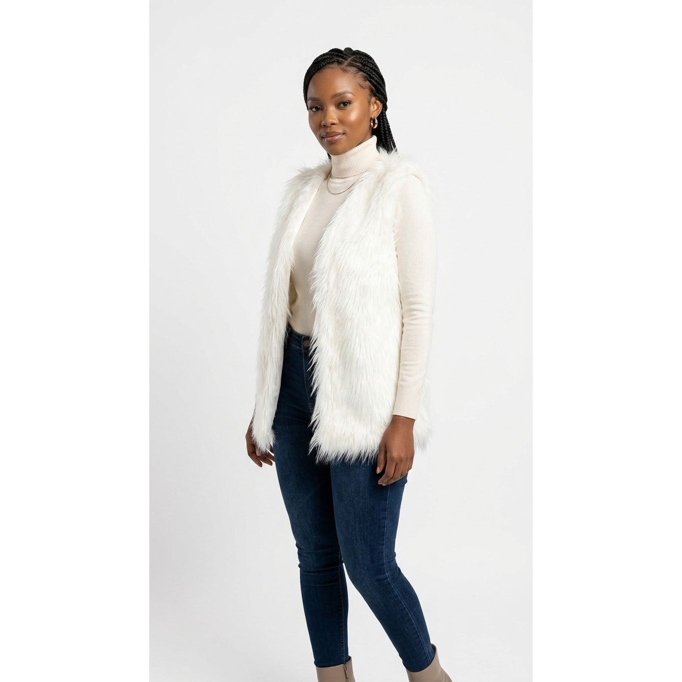 Sleeveless Faux Fur Gilet Waistcoat