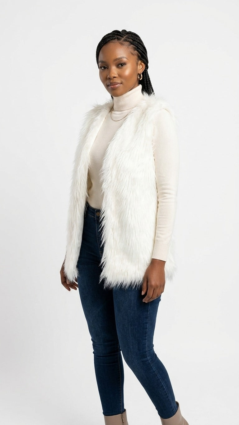 Sleeveless Faux Fur Gilet Waistcoat